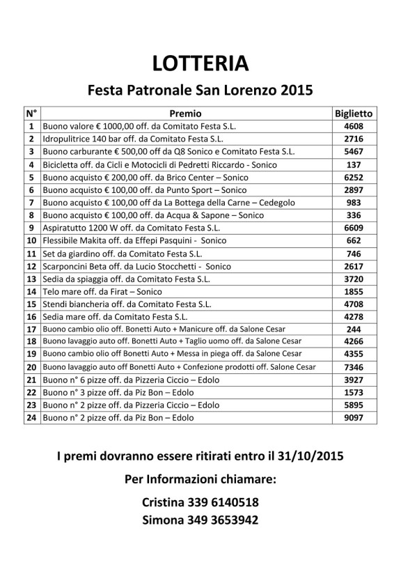 Lotteria S. Lorenzo