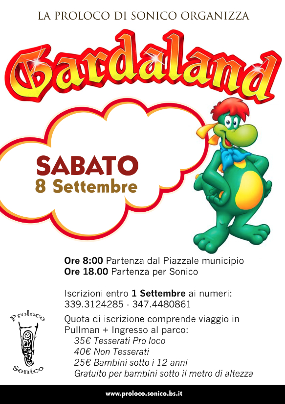 Gita a Gardaland - Volantino